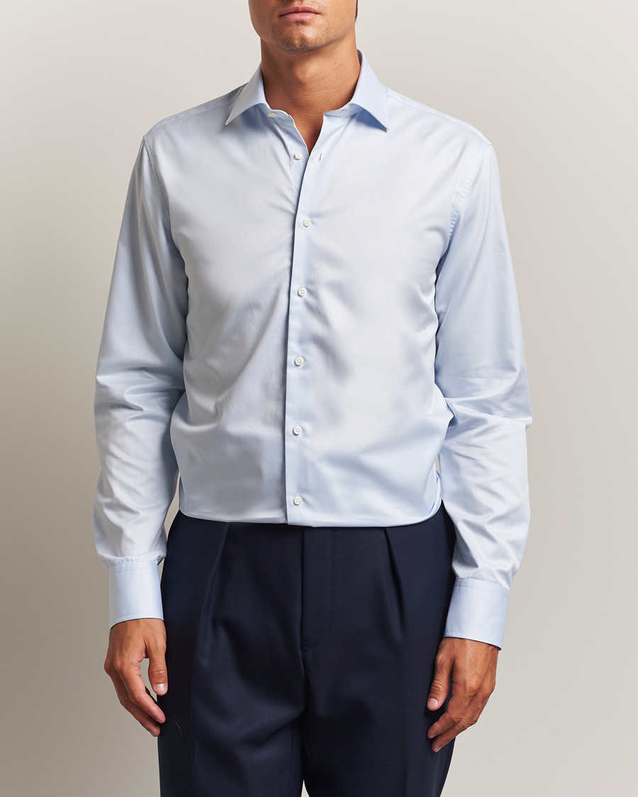 Stenströms Regular Fit Cotton Twill Shirt Blue