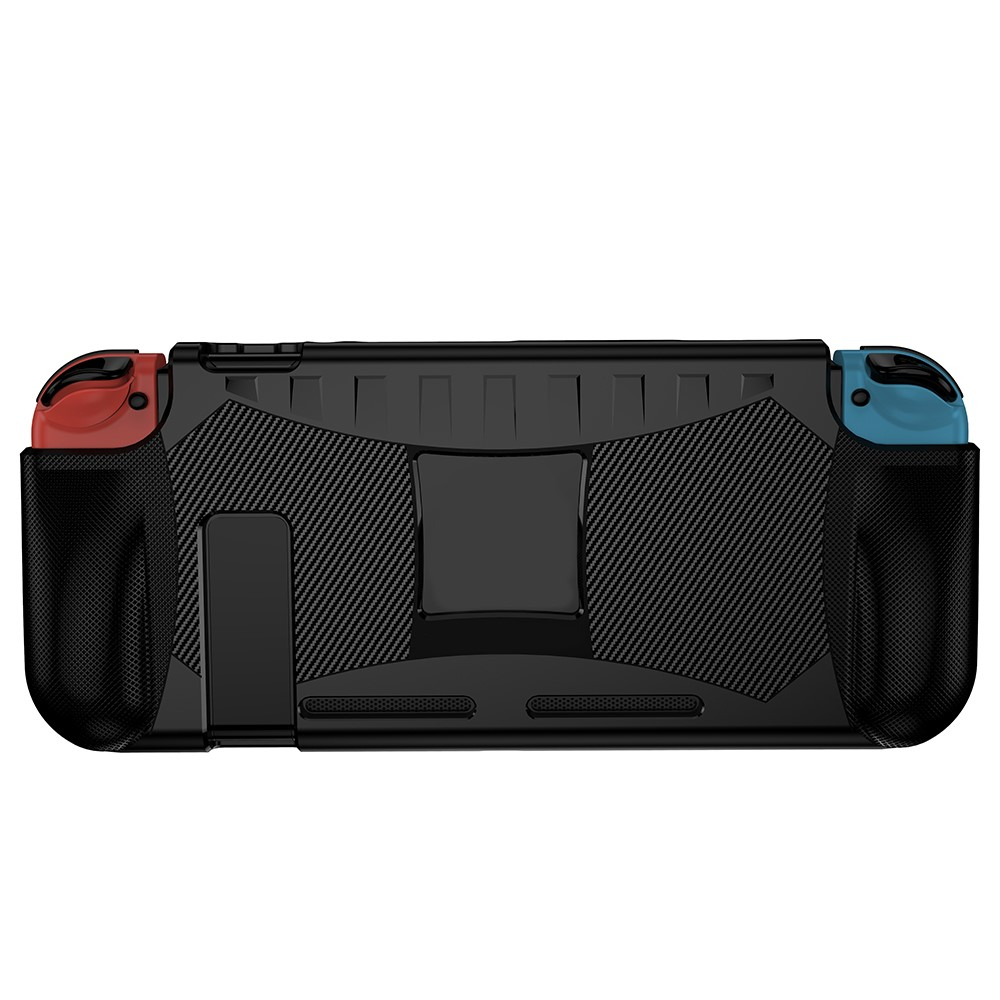 Nintendo Switch Gummi Case Schutzhülle mit Aufsteller - Schwarz