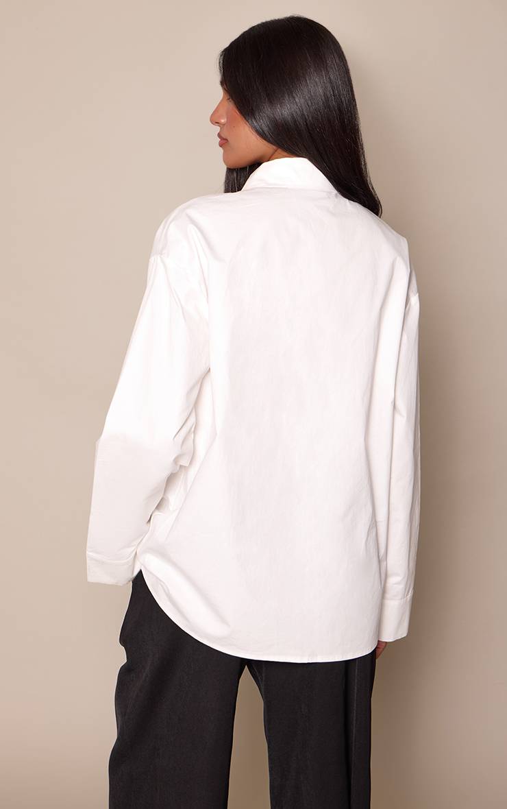 Blanc Chemise Oversize À Boutons Contrastés