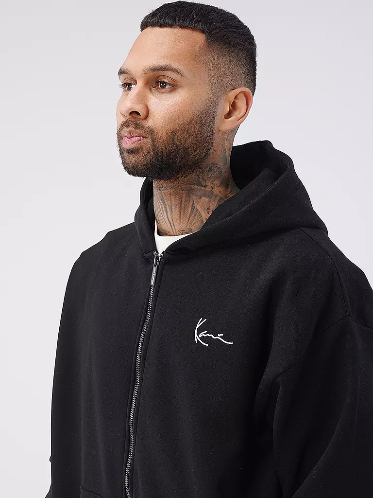 KARL KANI Kapuzensweatjacke schwarz