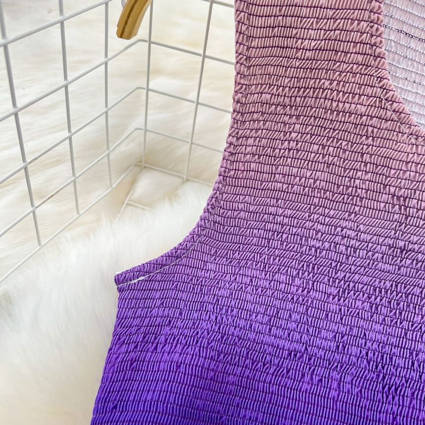 Yearnin - Maxi-tankjurk met ronde hals en regenboogkleurige gradiënt