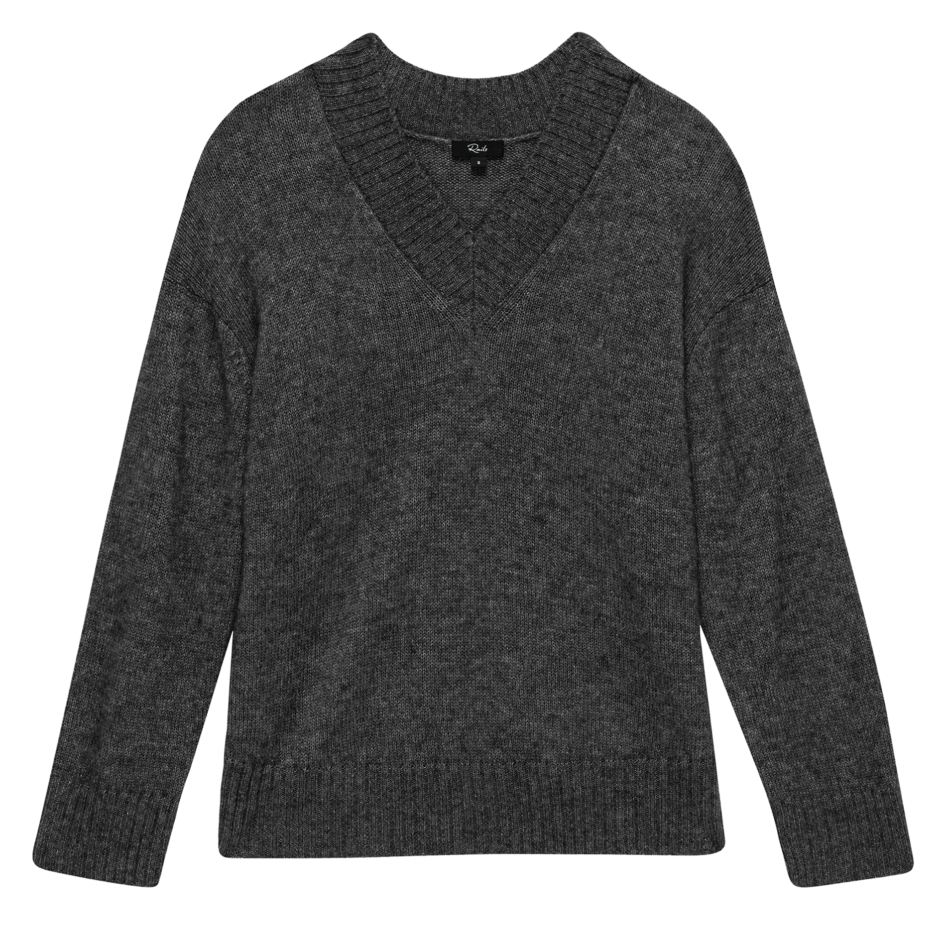 GISELLA - Pull col V en cachemire et en soie mélangés | Gris