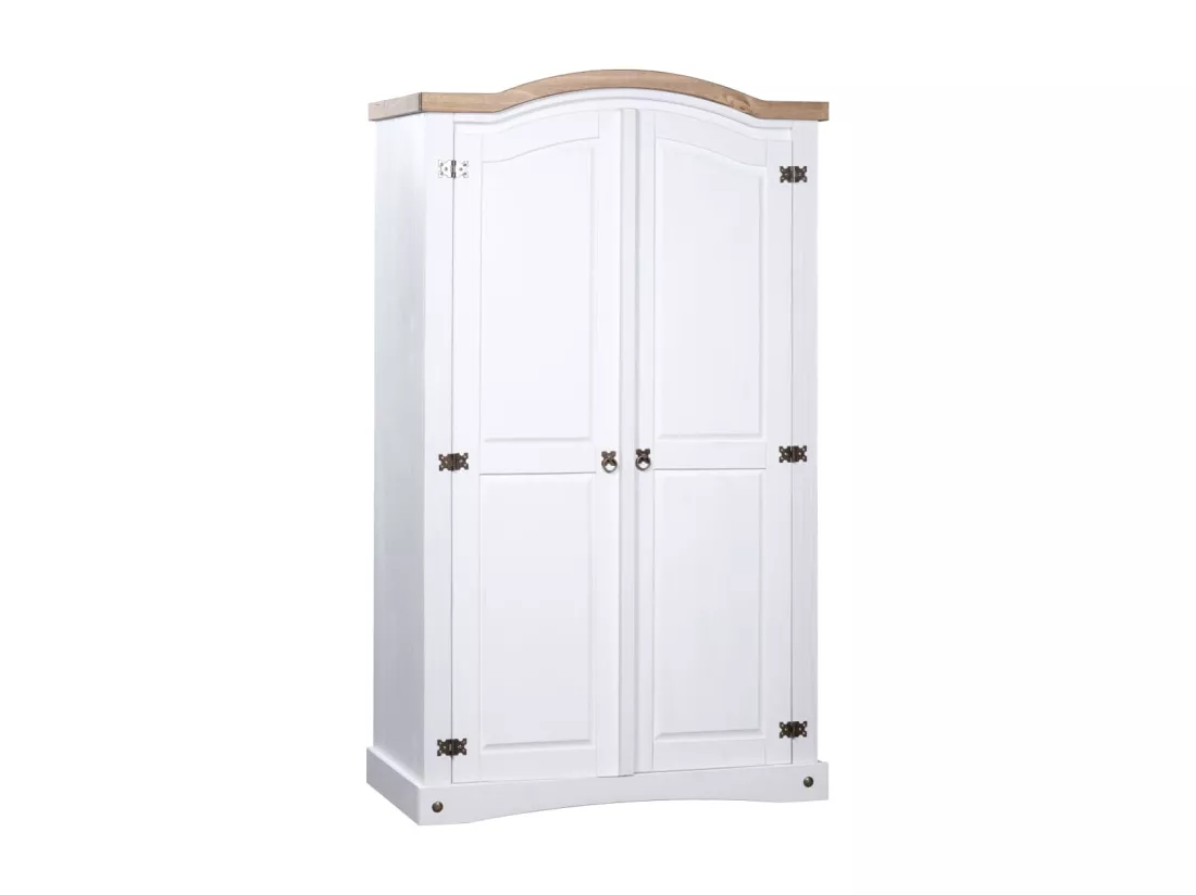 Garde-robe avec 2 portes Gamme Corona pin mexicain Blanc