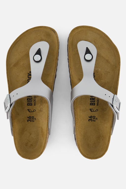 Birkenstock Gizeh Slippers zilver Imitatieleer