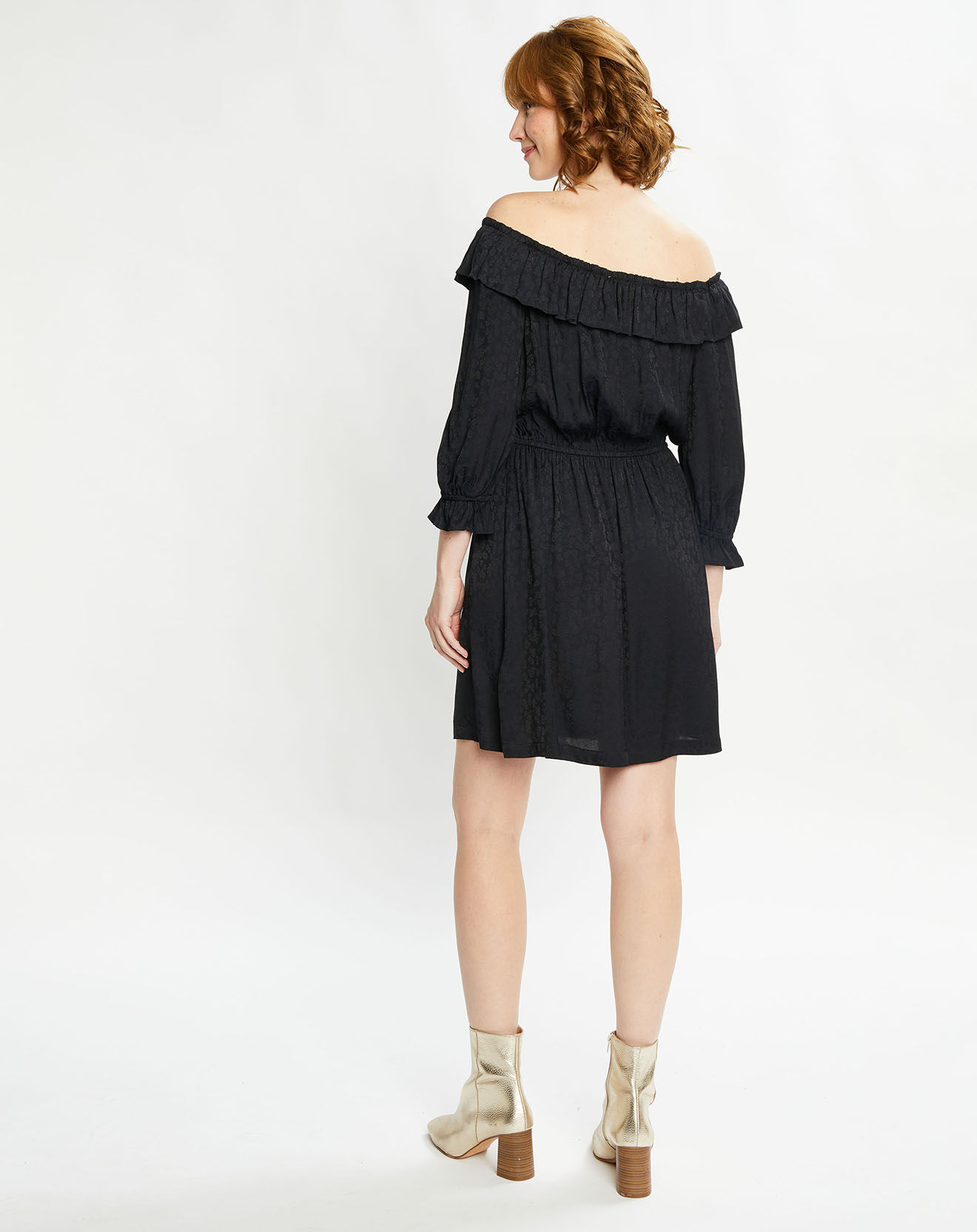 Scotch & Soda Robe courte fluide imprimée bleu nuit/noir