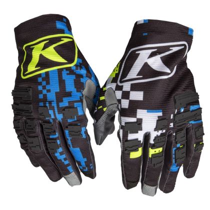 Gants cross KLIM XC LITE DIGITAL CHAOS BLUE 2022 - Bleu / Multicolore