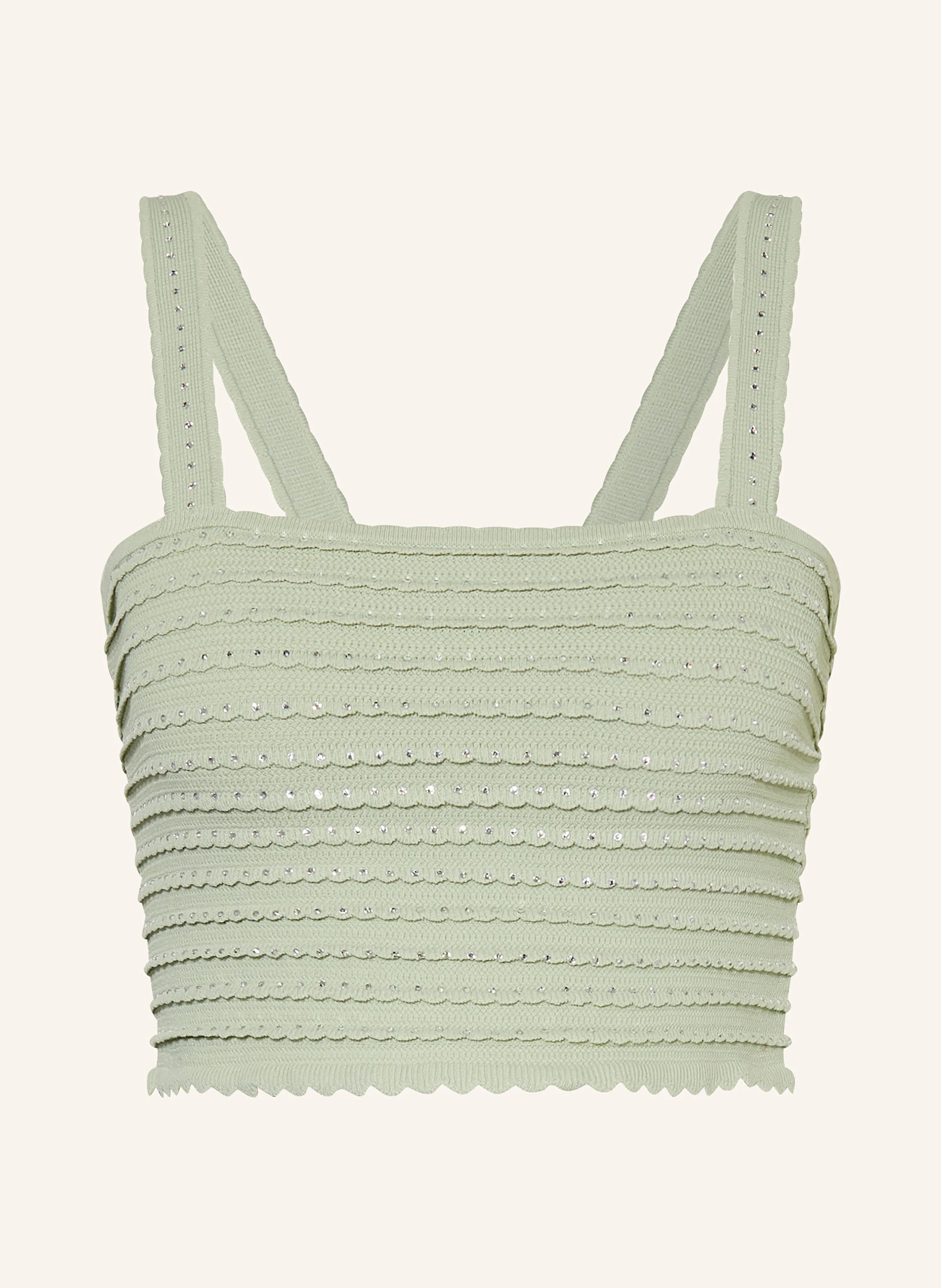 SANDRO Cropped-Stricktop mit Schmucksteinen