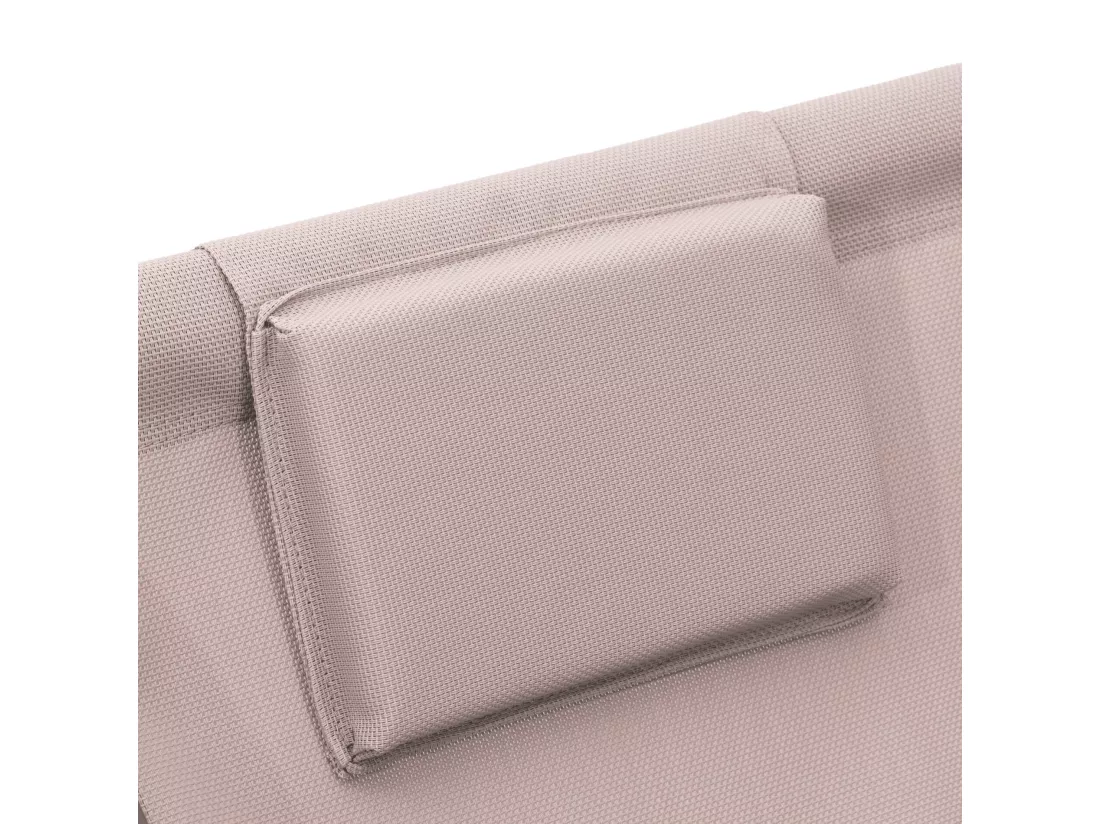 Chaise Longue Pliable Rebecca Mobili Sarson 93x58x92 Polyester Aluminium Beige Gris Foncé
