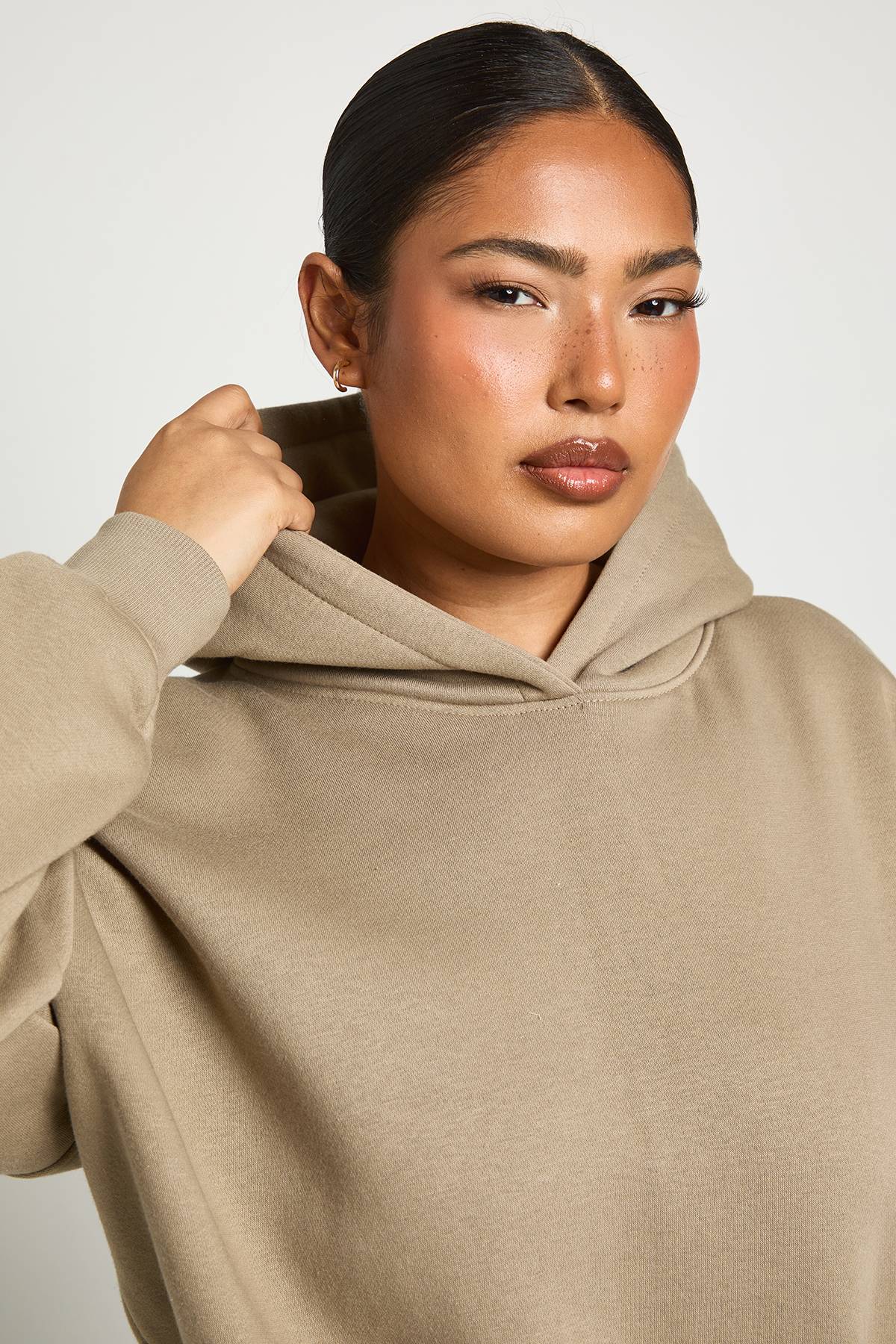 boohoo Sweat À Casynthétiqueche Grande Taille Avec Bande Froncée
