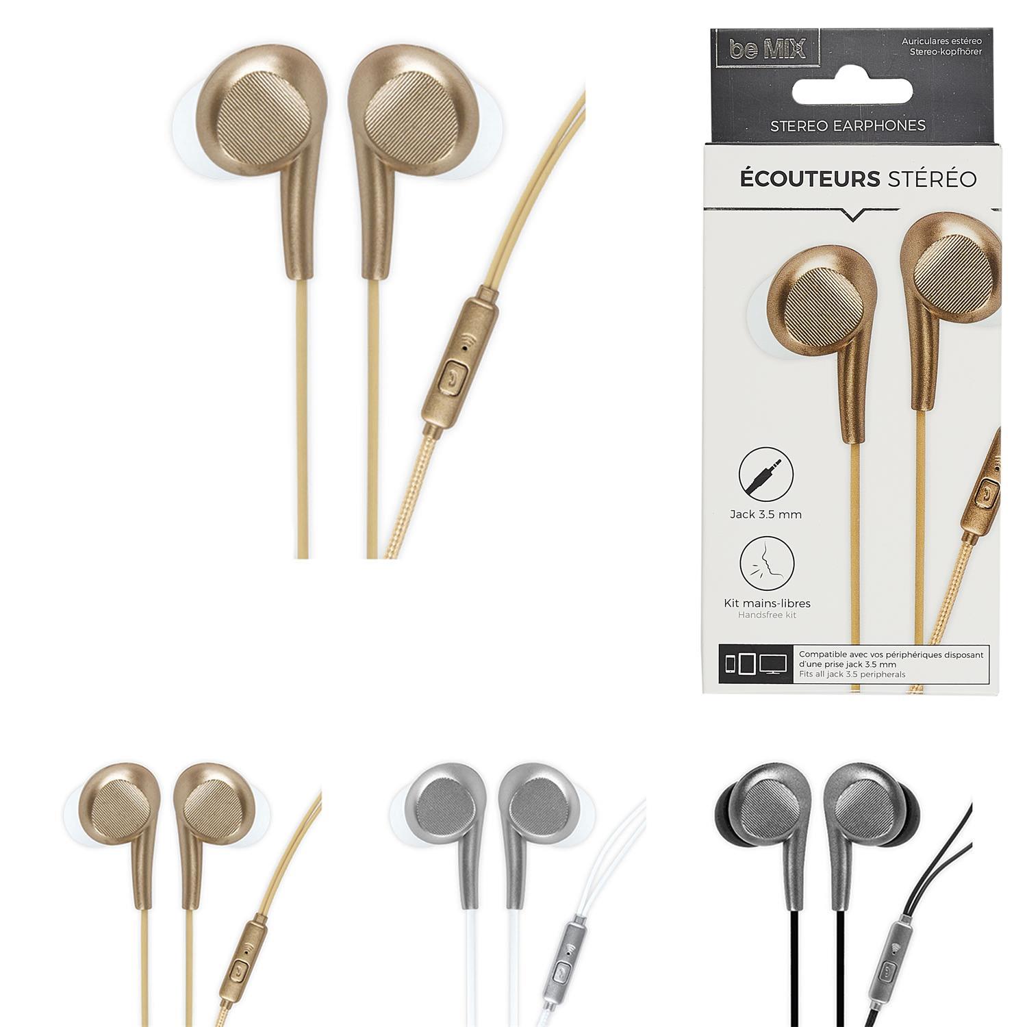 ECOUTEURS FILAIRES METALLIQUE KIT MAIN LIBRE