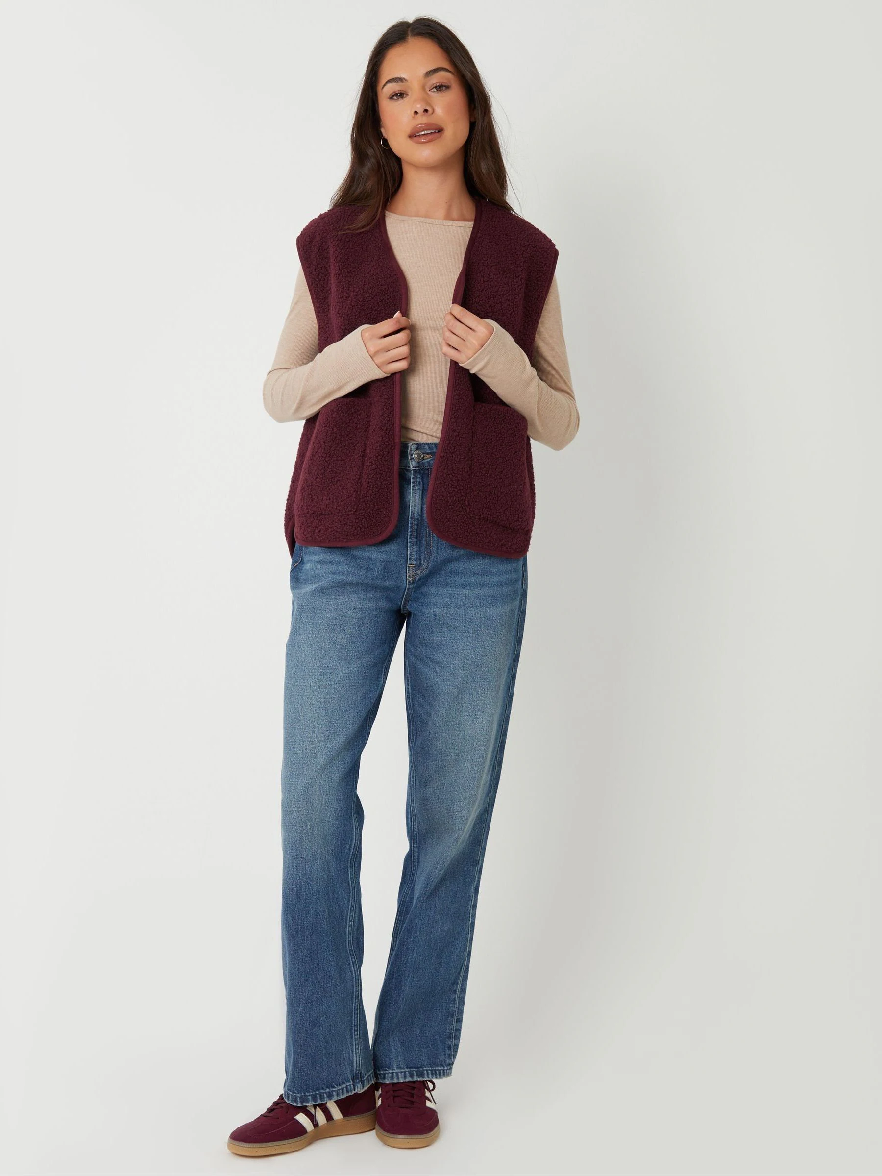 Rood - Threadbare omkeerbaar gilet met borg