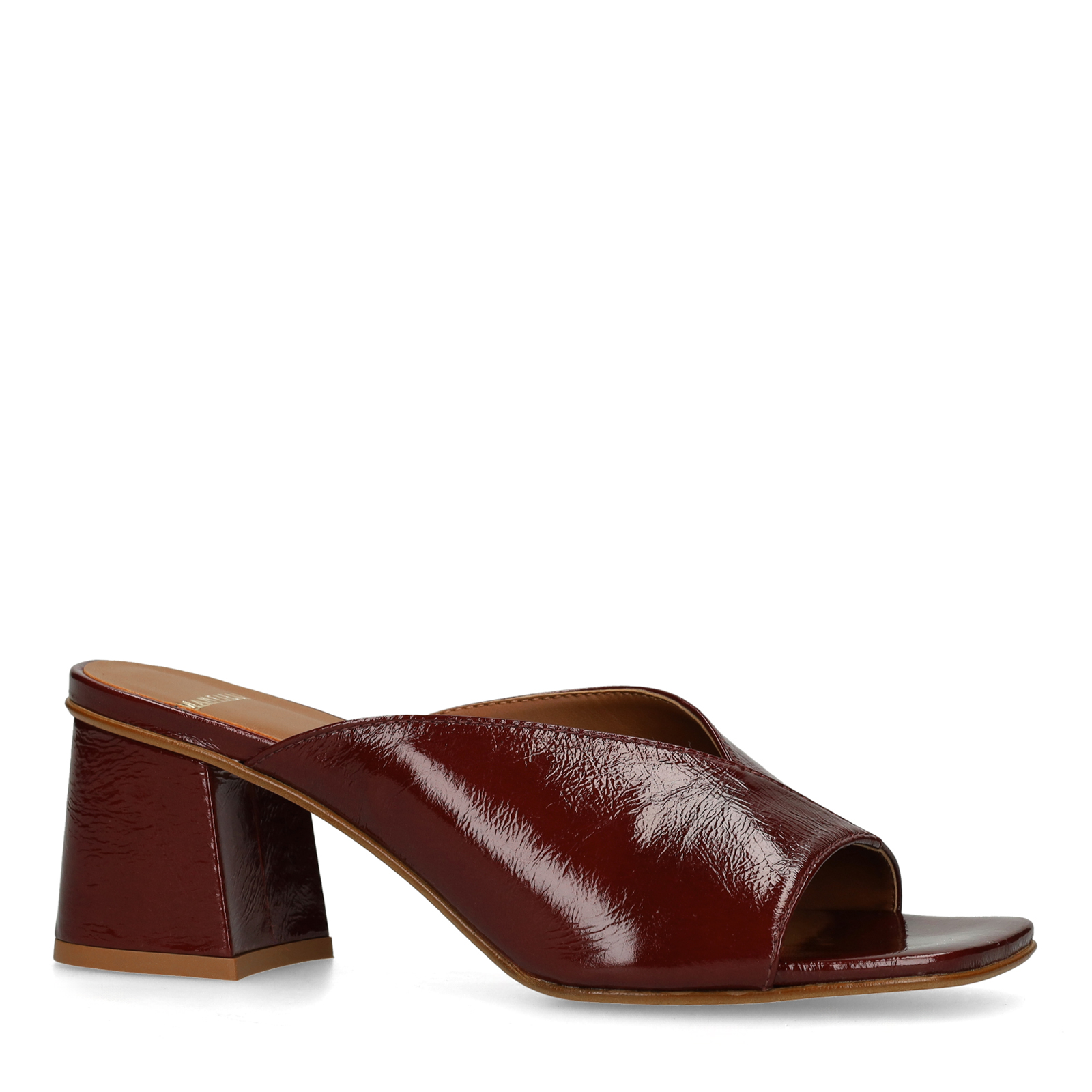 Bordeaux rode lakleren sandalen met hak