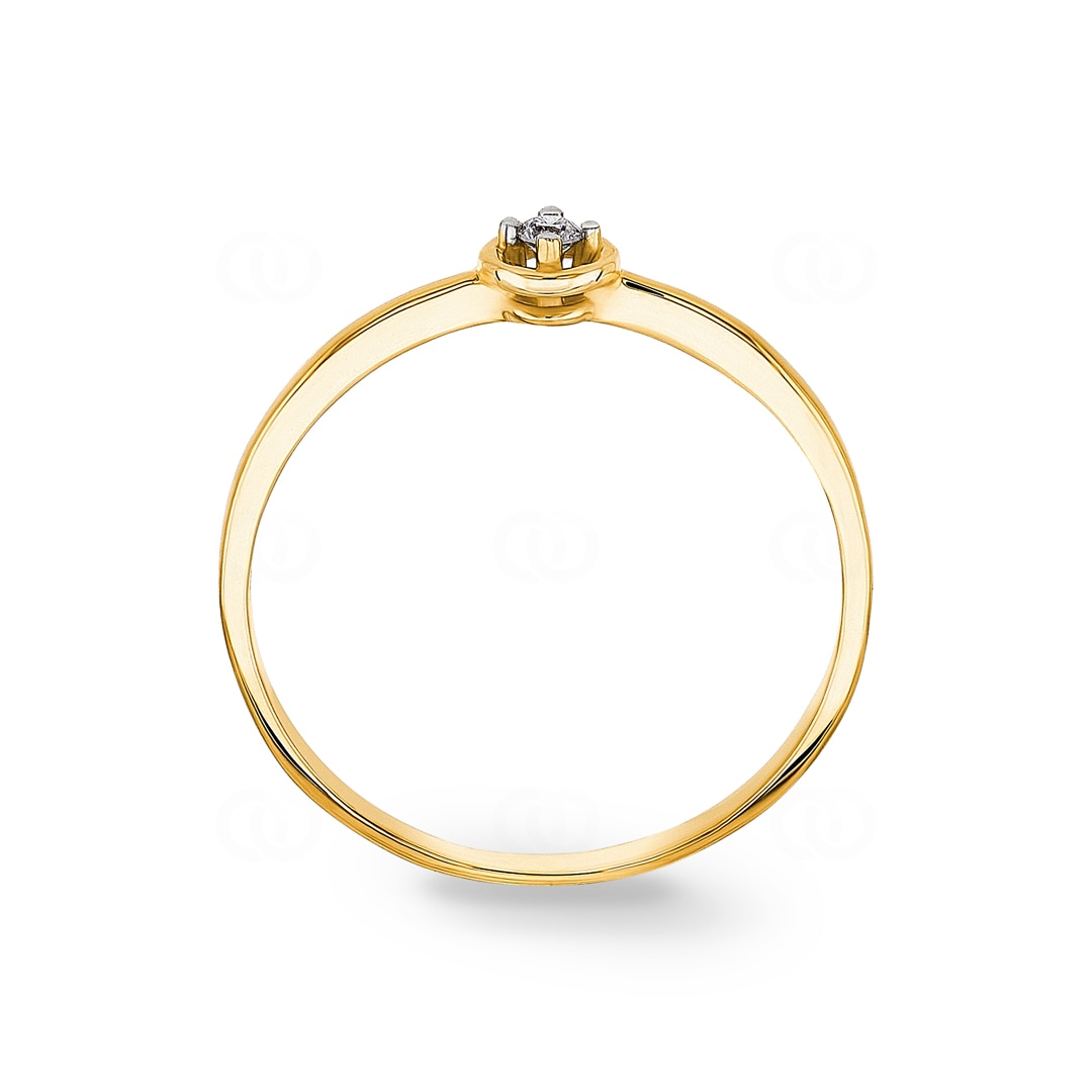 Damenring 750/18 K Gelbgold mit Diamant 0.03 ct H/si