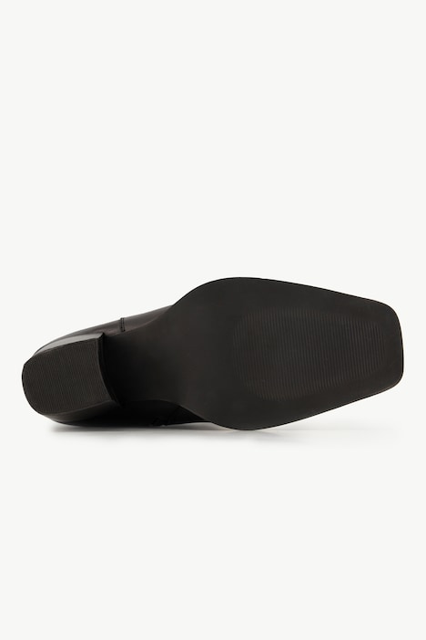 Lederstiefel, XL-Schaft, Elastikeinsatz, Weite H