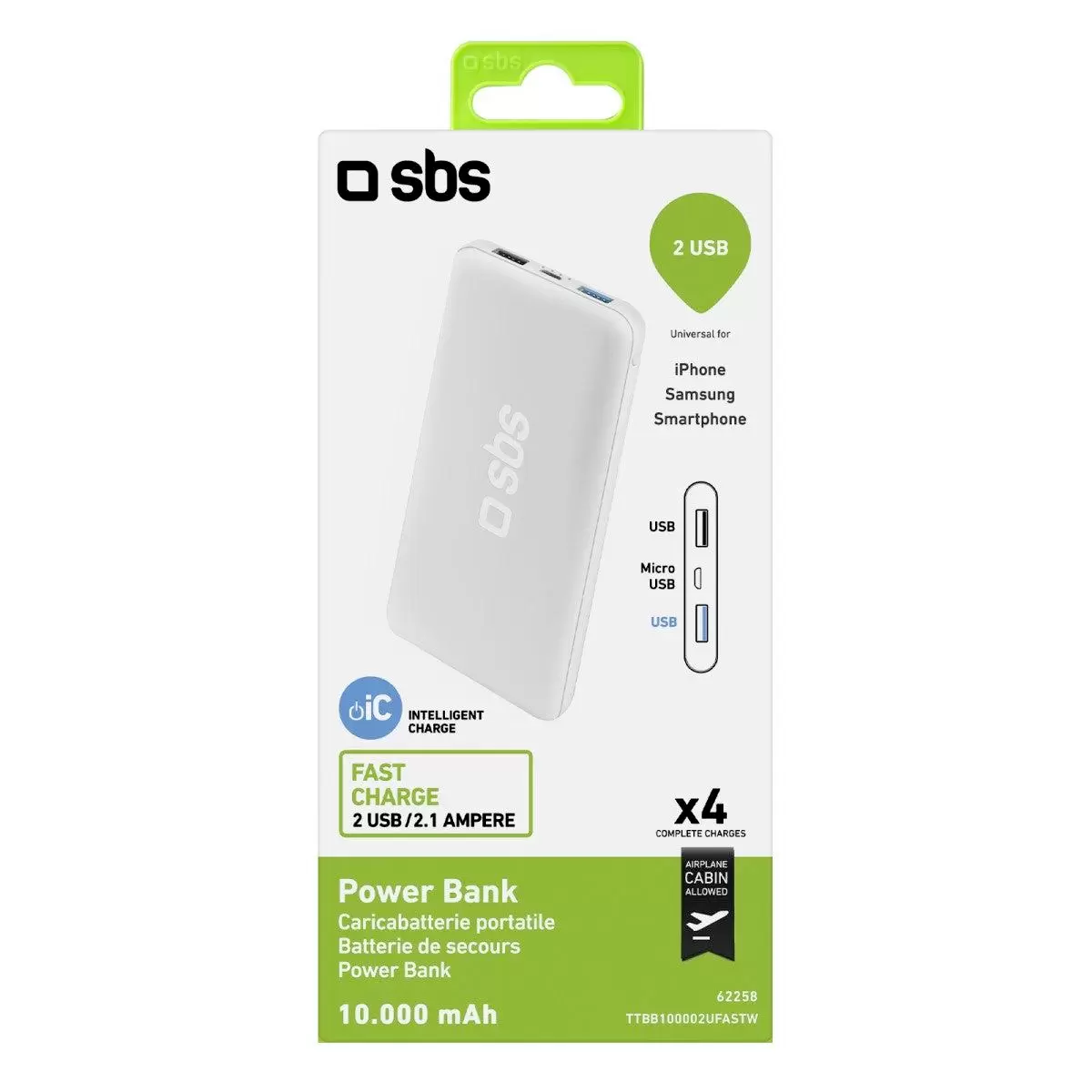 Powerbank SBS Extra Slim mit 10000 mAh
