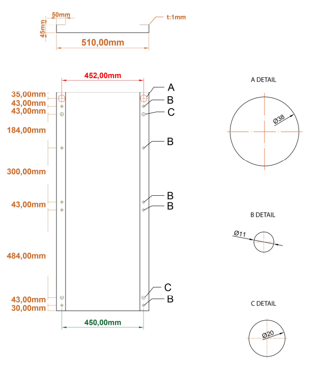 Eastbrook Wingrave paneelradiator 50x120cm antraciet 716W