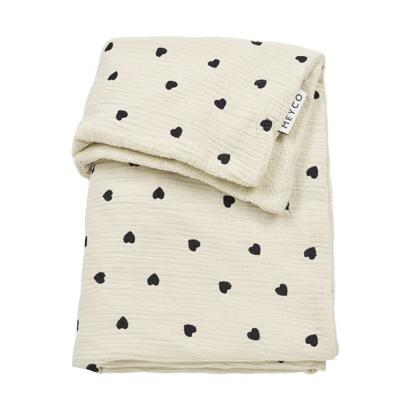 Meyco Deken Borduur Pre-Washed - 100 x 150 cm - Hydrofiel/Badstof - Sweet Heart Soft Sand