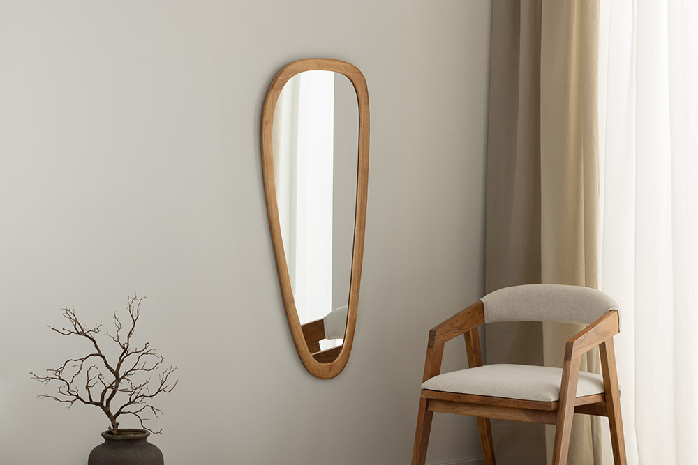 Massiver Wandspiegel ORGANIC 120cm natur Eichenholz-Design