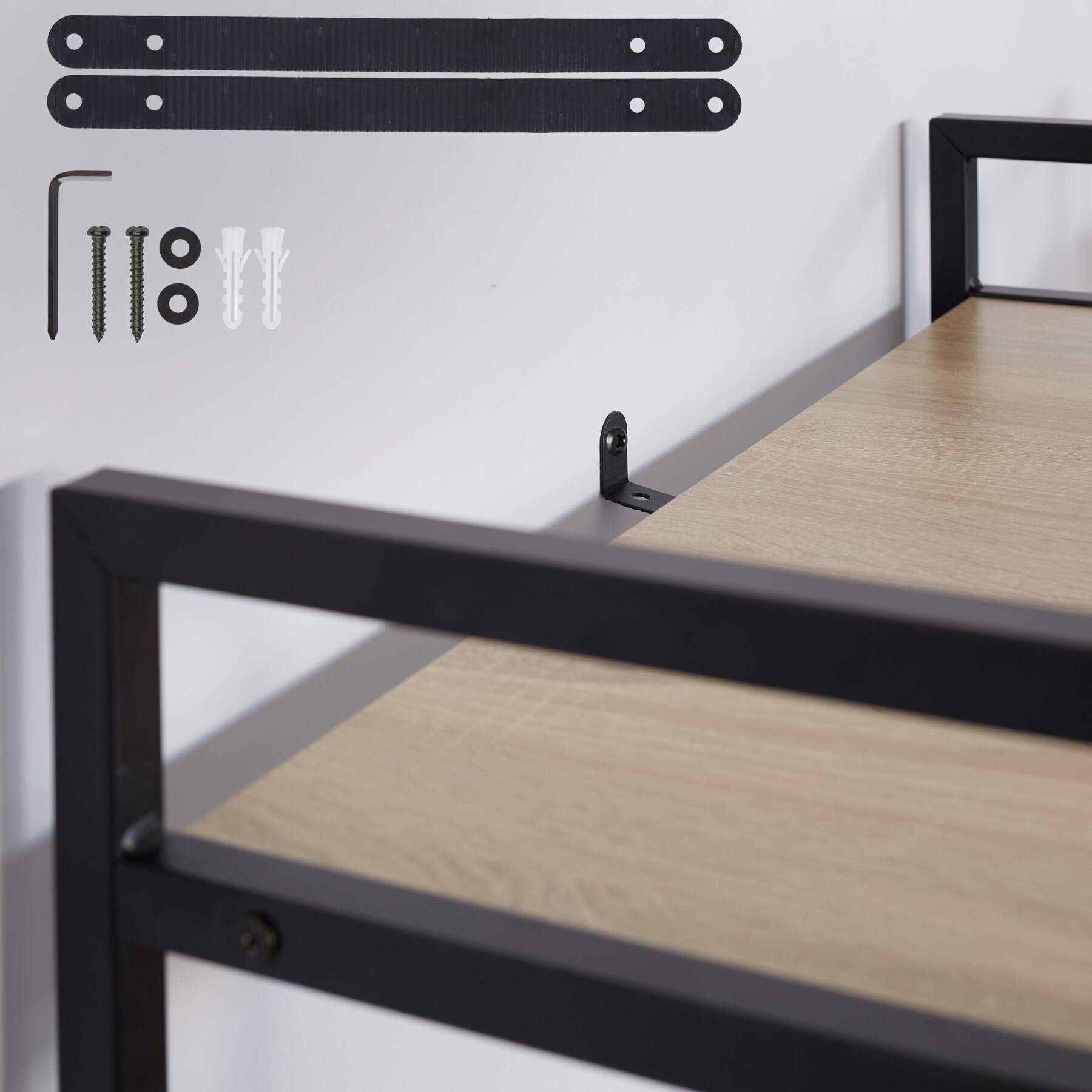 tectake® Regal, Industrial Style, mit 4 Ebenen, inklusive Kippschutz, 67,5 x 31,5 x 121,5 cm