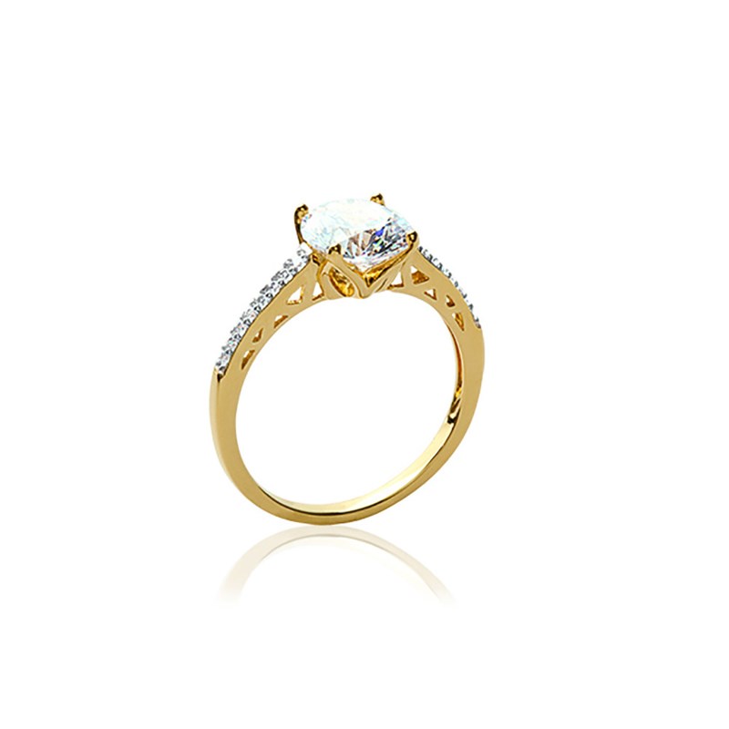 Bague Femme - Plaqué Or - Oxyde de zirconium