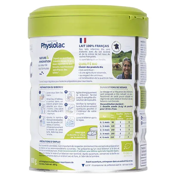 Fórmula Infantil Orgânica Espessada Physiolac para a Primeira Etapa 800g