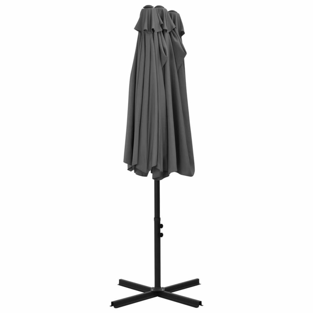 Parasol d'extérieur poteau en aluminium 460 x 270 cm anthracite