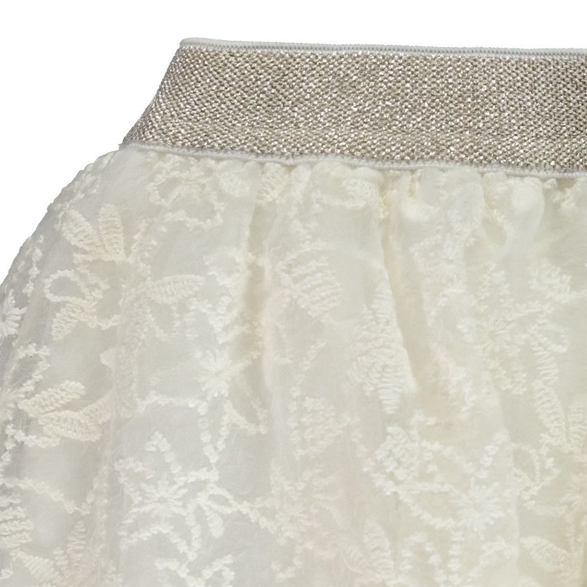 Jupe en tulle brodé pour bébé fille - Ecru