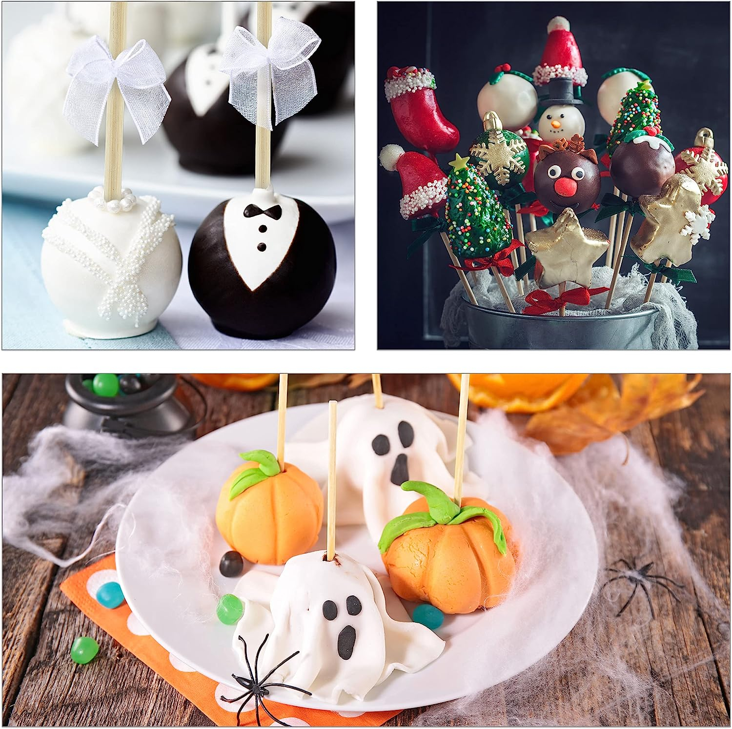 (500er Set) Holz Cake Pop Stiele Lollipop Sticks Kuchen Stäbe zum Backen - Braun
