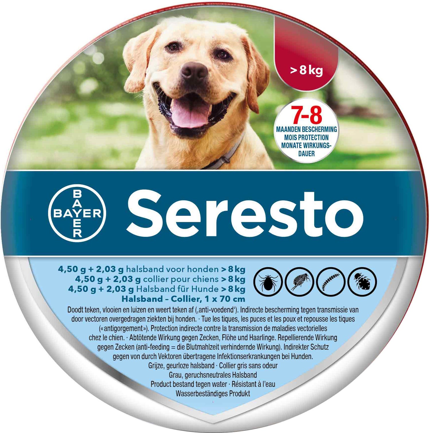 Seresto vlooienband hond vanaf 8 kg 52 cm