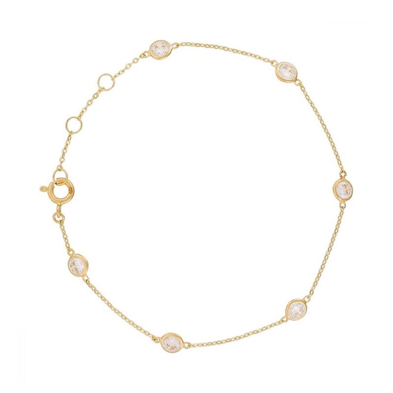 Bracelet Or jaune 375/1000 et zirconium