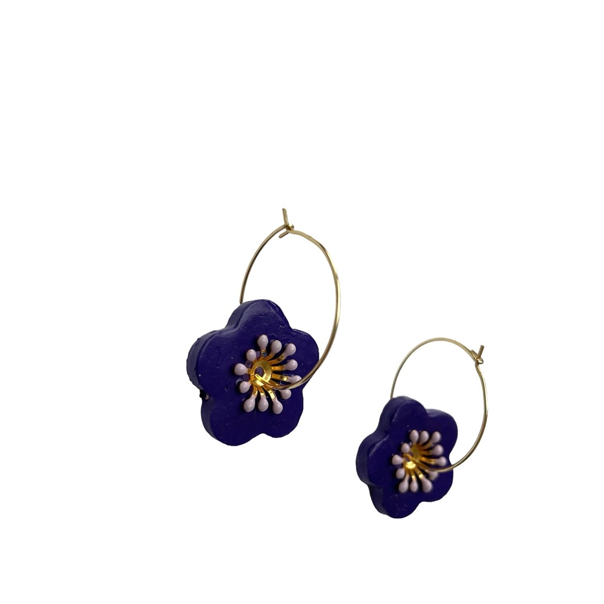 Boucles d'oreilles, créoles fleur
