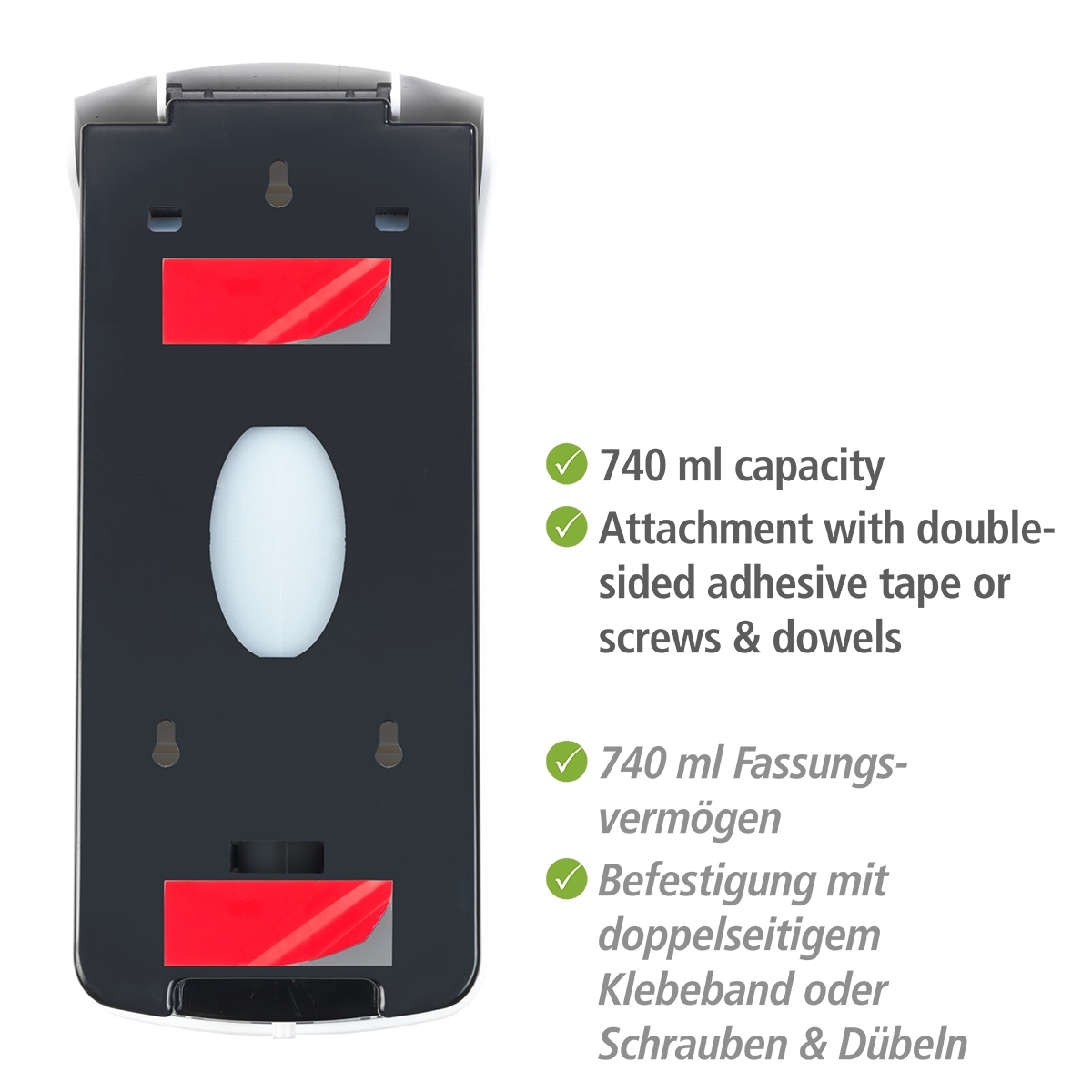 Wenko Ranera desinfectie & zeep wanddispenser 750 ml kunststof wit mat