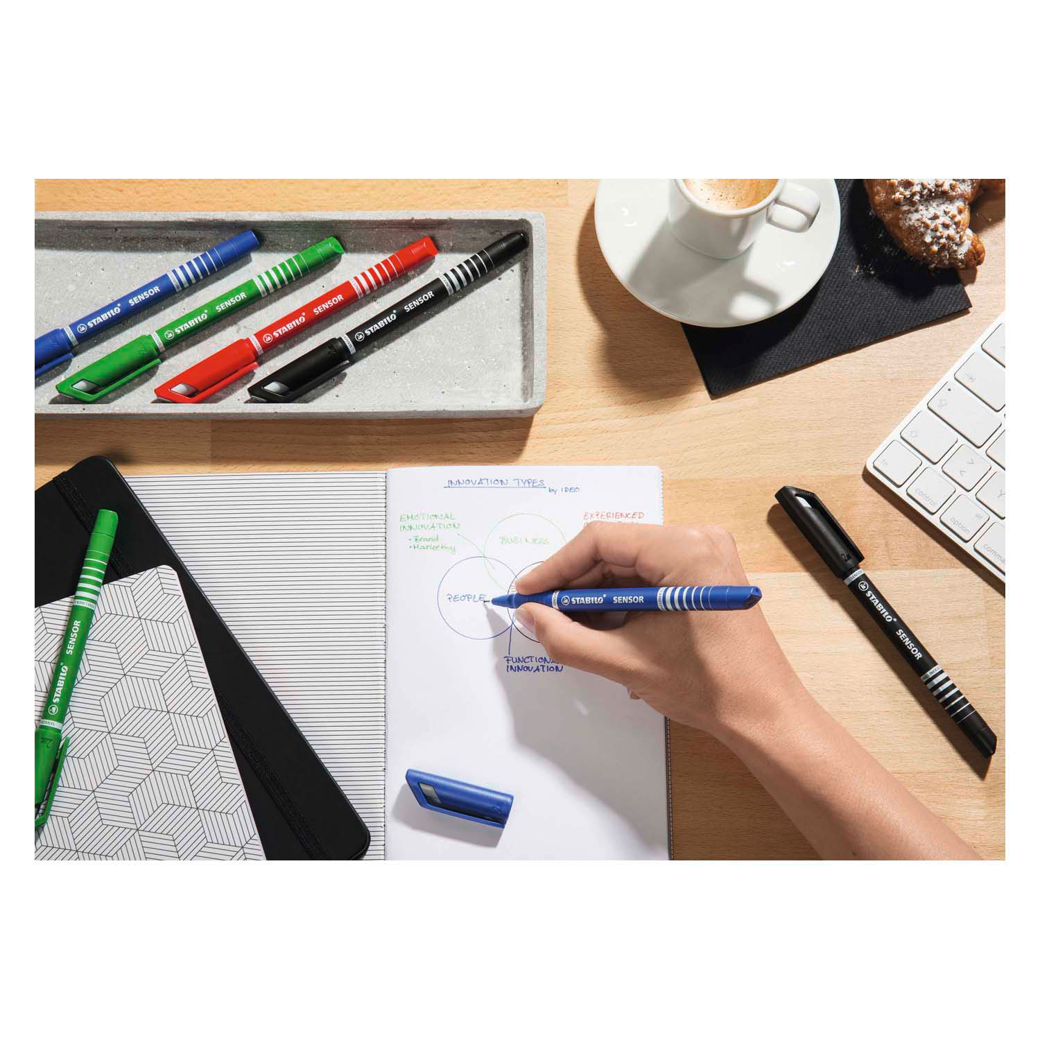 STABILO SENSOR - Fineliner 0.3 mm - Set Met 4 Stuks