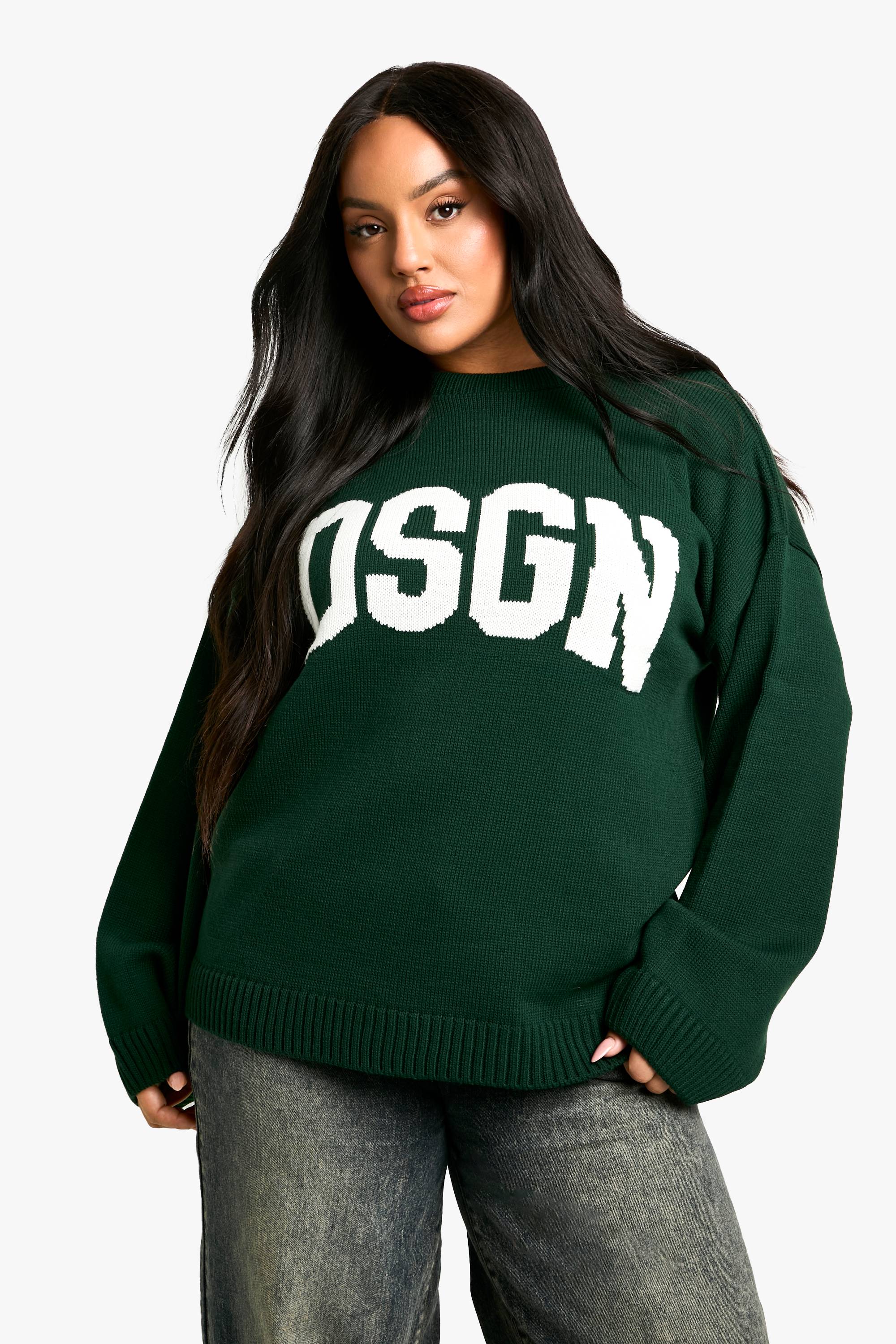 Plus Pull Tricoté à Col Rond DSGN