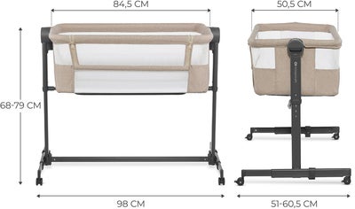 Kinderkraft Neste Up 2 Bedside Crib, Beige
