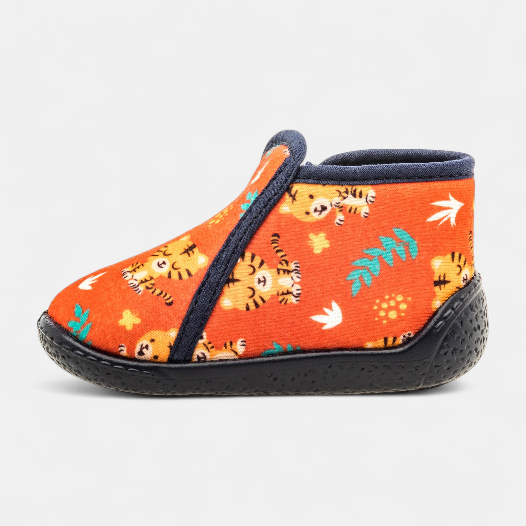 Pantoufles botillons zippés Bébé garçon orange