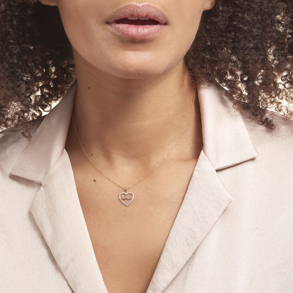 Pendentif Or Jaune Ramouna Oxyde De Zirconium