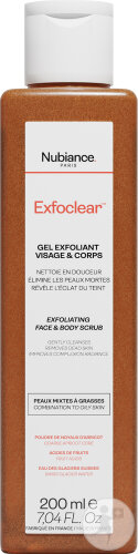 Nubiance Exfoclear Gel Exfoliant Gommage Visage Et Corps Aux AHA Peaux Mixtes À Grasses 200ml