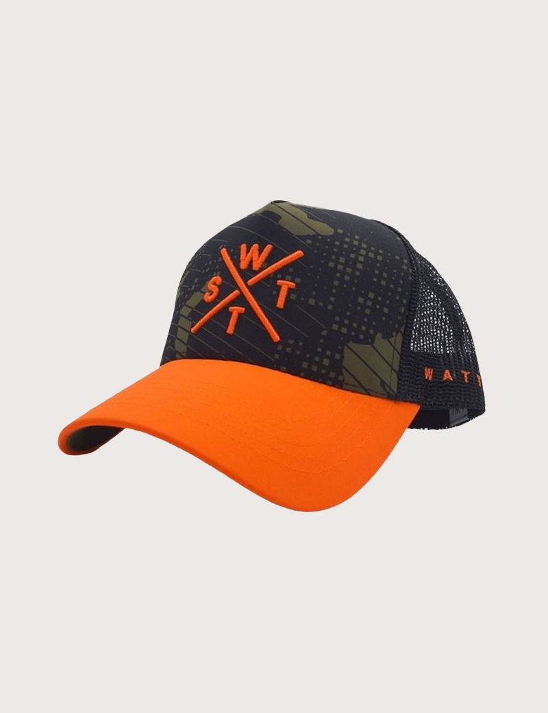 WATTS CASQUETTE TRUCKER TRIBE ORANGE NEO CAMO KAKI