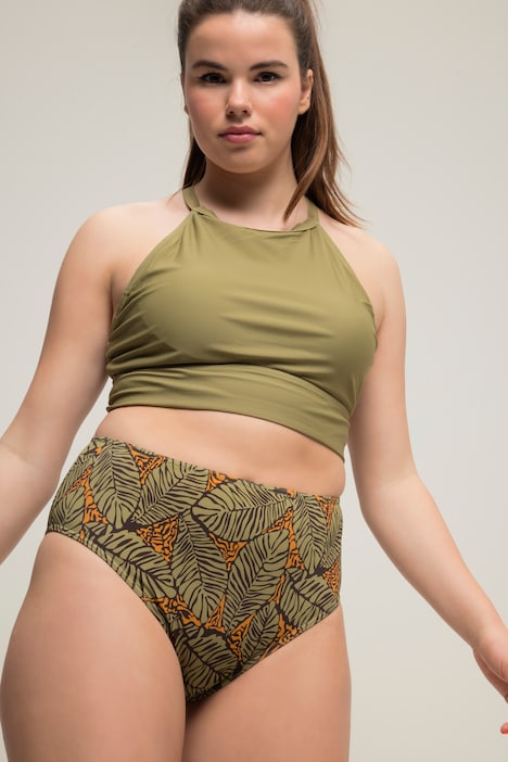 Bikini-Slip, Blätterprint, HighWaist