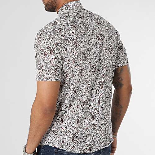Chemise Manches Courtes Blanc Floral