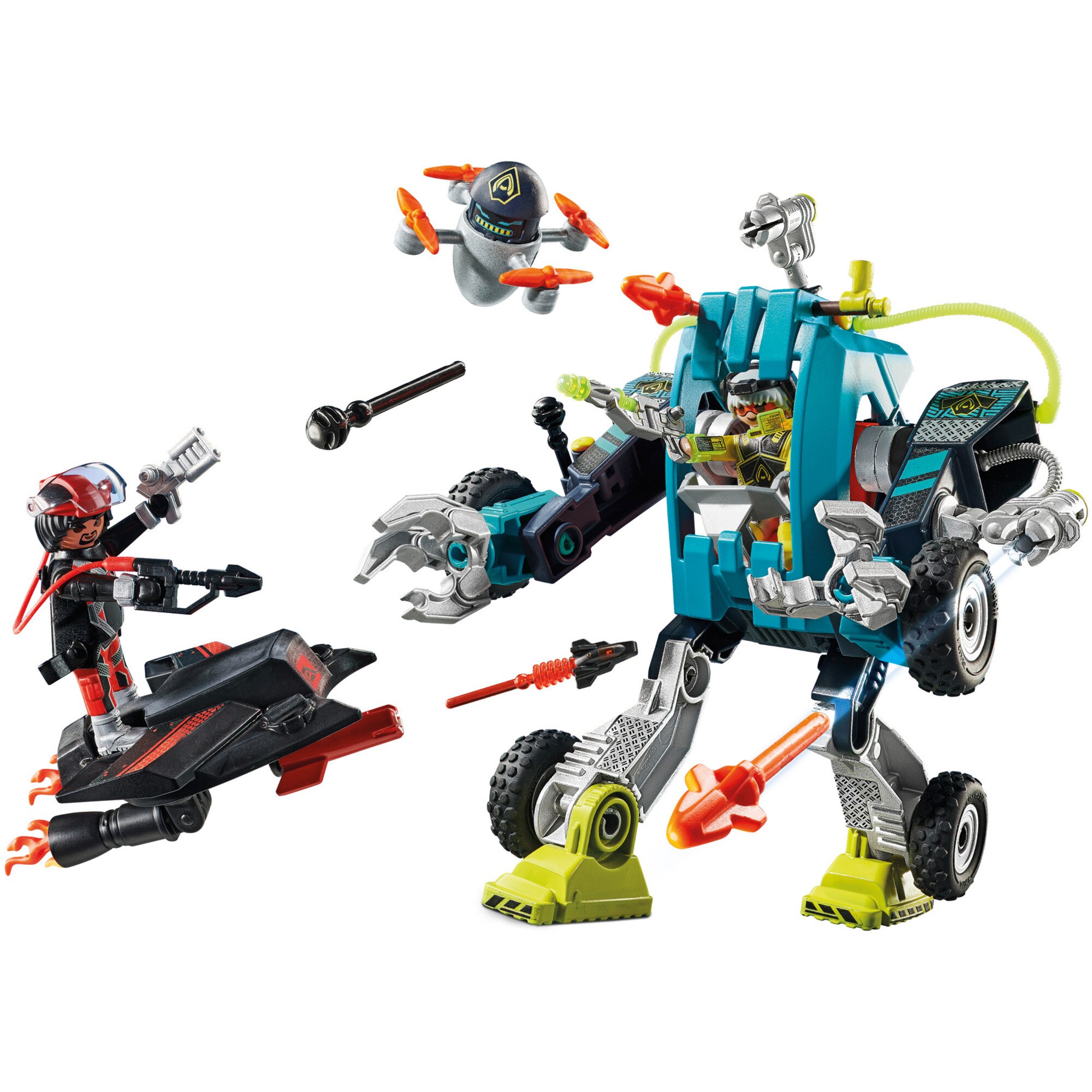 PLAYMOBIL Konstruktionsspielzeug Roboter vs. Fluggleiter