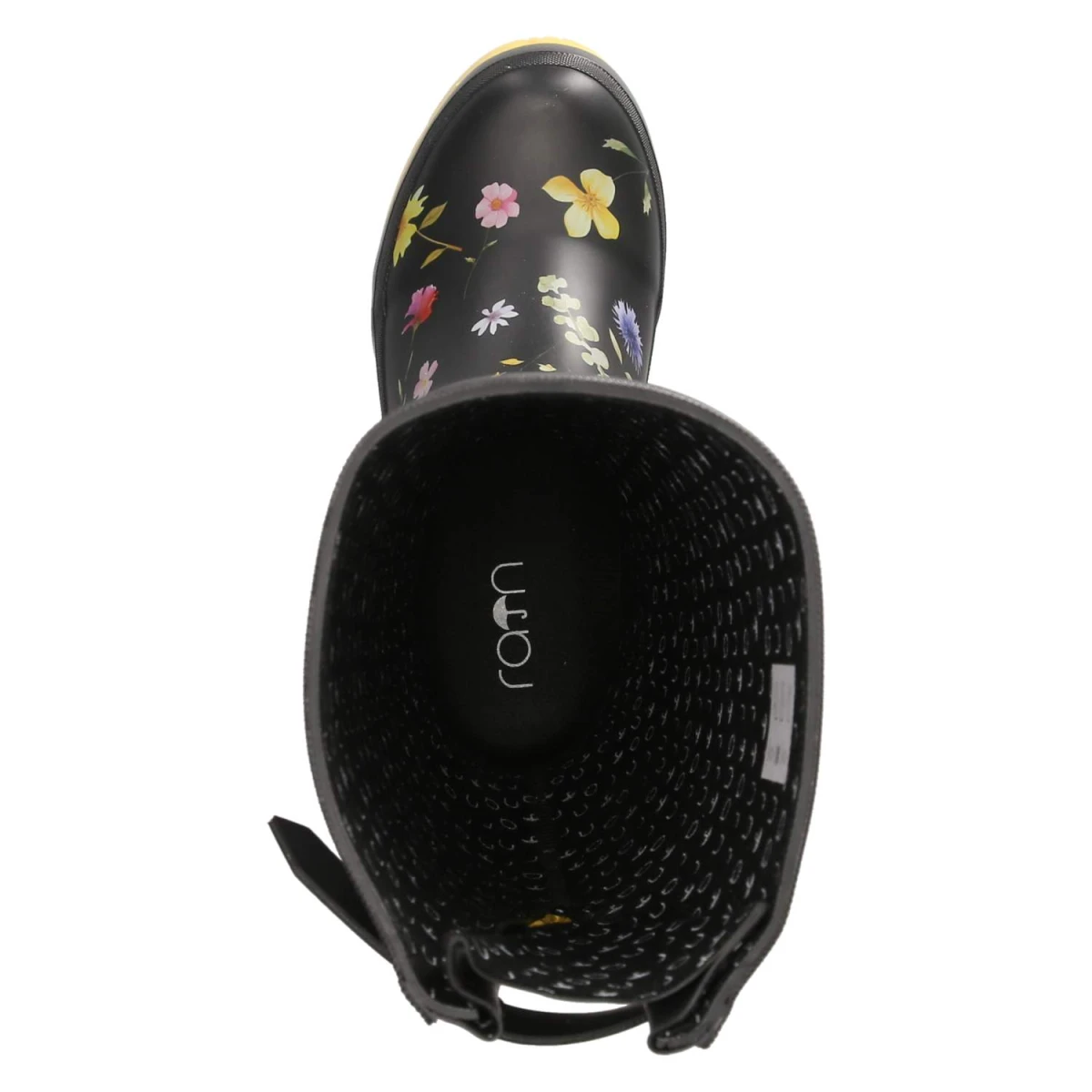 RajnGummistiefel FLOWERS - Black-Yellow