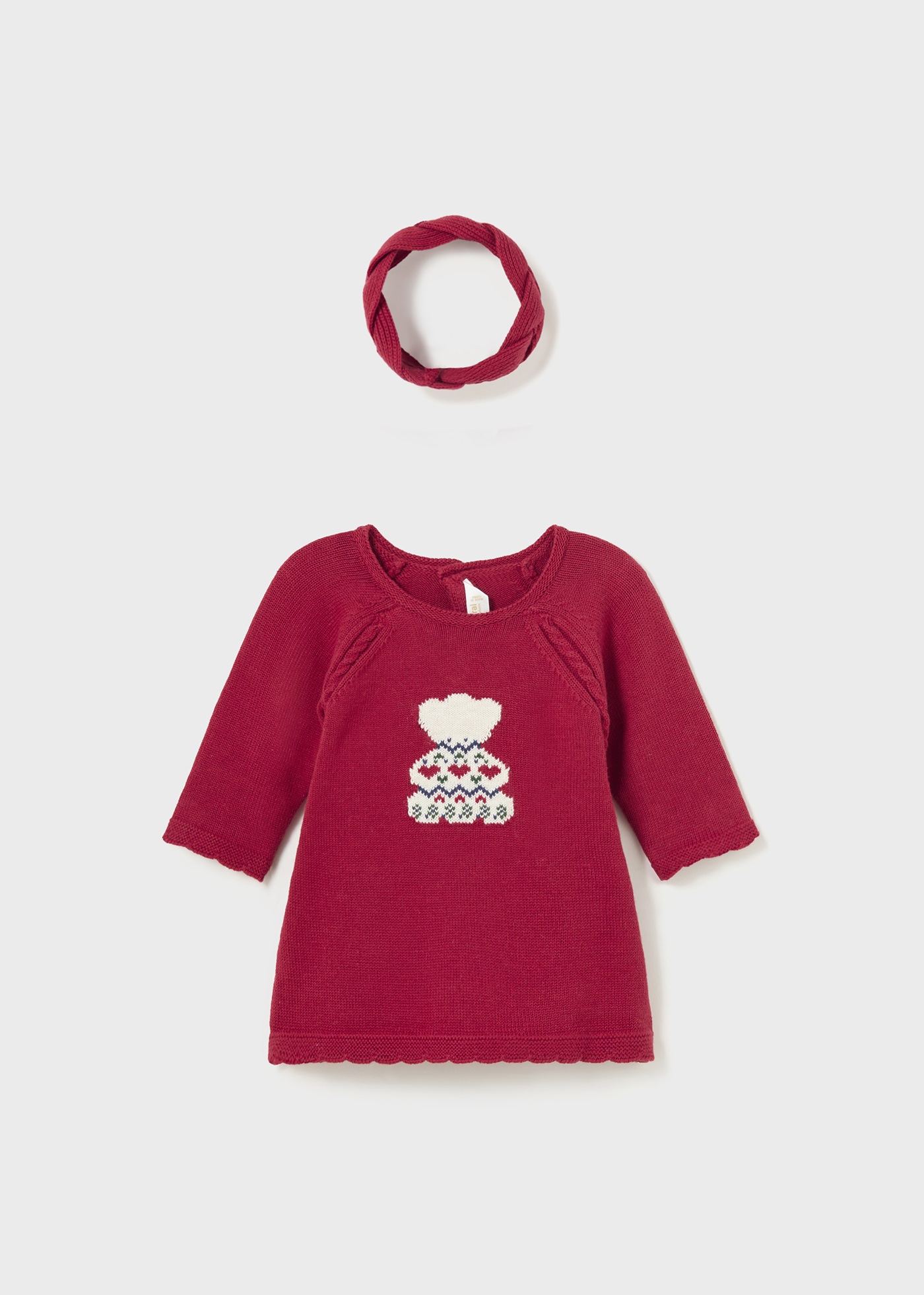 Vestido de malha para recém-nascido da Better Cotton com faixa de cabelo
