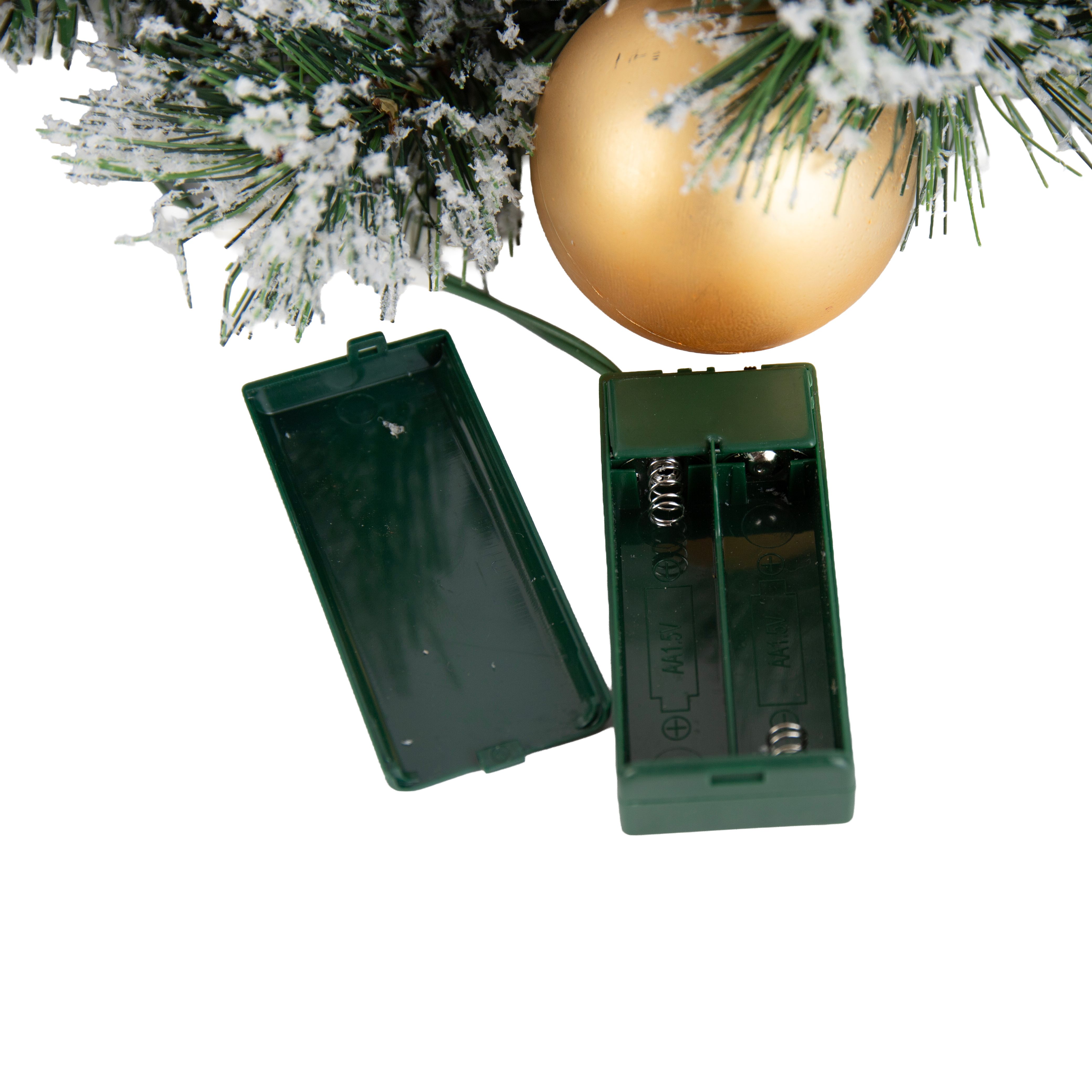 Kerst krans wit met goud 45cm incl. LED met timer - Jack
