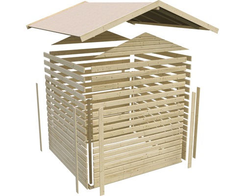 Karibu Telse 5 tuinhuis, 337 x 266 cm, naturel