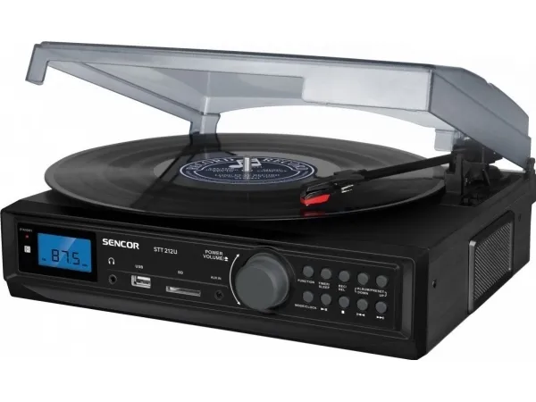 Sencor Pladespiller STT 212U Digital FM-tuner, USB/SD, MP3, BT (STT 212U) - UBSECFSTT212UBK