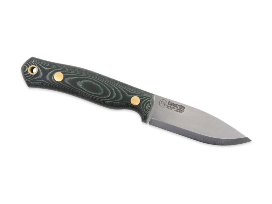 Casström No. 8 Swedish Forrest Knife, Green micarta<br>Flat sliping for skarpere knivblad!