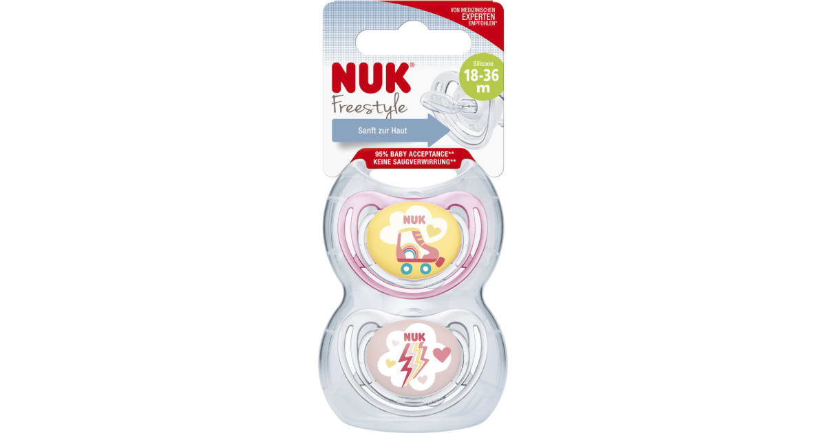 NUK Silikon-Beruhigungssauger Freestyle Gr. 3 2er-Packung