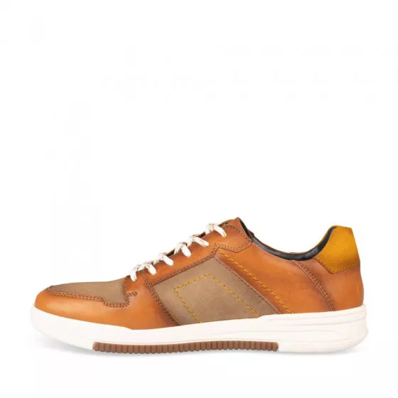 Baskets COGNAC DENIM SIDE CUIR